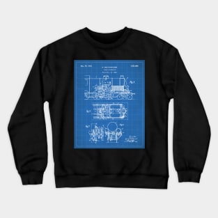 Steam Train Patent - Steam Locomotive Art - Blueprint Crewneck Sweatshirt